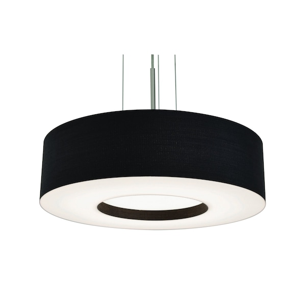 Montclair 19" LED Pendant - Satin Nickel Finish - Black Shade